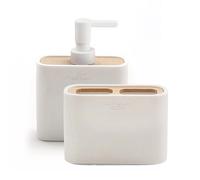 ENSEMBLE D'ACCESSOIRES DE SALLE DE BAINS 2 PCS. BAMBOU BLANC ALISSO
