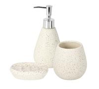 Ensemble d'accessoires de salle de bains 3 pièces marbre blanc