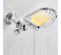 Ensemble d'accessoires de Salle de Bains de Luxe en Cristal et Argent, Ensemble de matériel de Salle de Bains en Laiton Poli chromé, Produits de Salle de Bains muraux, Panier à Savon