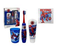 Ensemble d'accessoires de soins d'hygiène bucco-dentaire pour enfants Spiderman Marvel 4 pièces brosse à dents électrique dentifrice verre puzzle