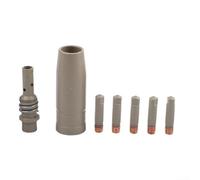 Ensemble d'accessoires de soudage 7 pièces pour brûleur MB15AK, buses de contact en cuivre et buse de gaz revêtues, pointes 0,6-1,2 mm avec support pour soudeur MIG (1,0 mm)
