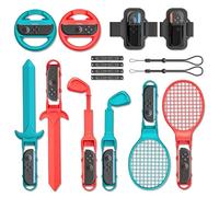 Ensemble d'accessoires de sport Switch 2, lot familial 10 en 1 avec raquettes de tennis, clubs de golf réglables, épées Chambara pour Nintendo Switch 2, kit de jeu premium pour Switch 2