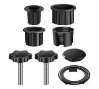 Ensemble d'accessoires de support de base de parasol en plastique avec anneaux de réduction de 32 mm/38 mm/48 mm, vis M8, manchon biseauté et cache-trou pour parasol pour parasol