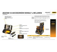 Ensemble d'accessoires DEWALT de 33 pièces avec accessoire à angle droit Maclare