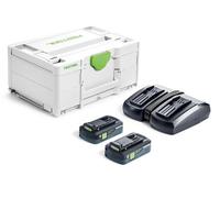 Ensemble d'accessoires Festool SYS 18V 2x4,0/TCL 6 DUO; 18 V; 2x4,0 Ah accu.