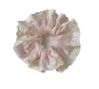 Ensemble d'accessoires for cheveux garnis de dentelle rose, chouchous romantiques for femmes, attaches de cheveux élégantes, 1 pièce(Hair scrunchie)