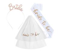 Ensemble D'accessoires for Fête De Mariée, 1 , Ceinture Avec Diadème Et Voile for Décorations Réception Mariage, Enterrement Vie Jeune Fille Pour Fête(TypeD)