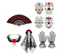 Ensemble d'accessoires Ghost Bride - Collection Vintage Day of the Dead Ros