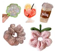 Ensemble d'accessoires inspiré des boissons Lot de 5 pinces griffes brillantes et chouchous Touche tendance