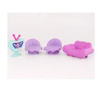 Ensemble d'accessoires miniatures, mini meubles, canapés, chaises, radio, pour animaux domestiques, chats, chiens, figurines et la plupart des poupées (violet)