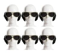 Ensemble d'accessoires pour adultes King of Rock and Roll - Lot de 6 - Lunettes Elvis avec verres foncés et pattes noires - Lunettes de soleil et brûlures latérales des années 60 Rock n Roll Blues