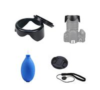 Ensemble d'accessoires pour appareil photo Canon EOS R5C avec objectif Canon RF 24-70 mm f/2.8 L IS USM avec pare-soleil réversible, bouchon d'objectif avec porte-clé, pompe à air