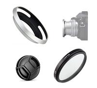Ensemble d'accessoires pour appareil photo Fujifilm X-A20 X-A7 X-A5 avec objectif Fujifilm XC 15-45 mm f/3.5-5.6 OIS PZ avec pare-soleil en métal argenté, filtre UV, bouchon d'objectif