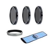 Ensemble d'accessoires pour appareil photo Fujifilm X100V X100F X100T X100S X100 X70 avec kit de filtres ND2 ND4 ND8, anneau adaptateur, pochette noire pour filtre