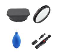 Ensemble d'accessoires pour appareil photo Fujifilm XF 14 mm f/2.8 R avec Fujifilm X-E1 X-E2 X-E2S X-E3 X-E4 avec pare-soleil en métal, filtre UV, kit de nettoyage