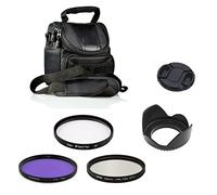 Ensemble d'accessoires pour appareil photo Nikon D5300 avec objectif Nikon AF-P DX NIKKOR 18-55 mm f/3.5-5.6G VR avec sac à bandoulière noir, filtres UV CPL FLD, pare-soleil, bouchon d'objectif