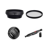 Ensemble d'accessoires pour appareil photo Olympus M.Zuiko Digital 17 mm f/1.8 avec Olympus E-M1, E-M1 Mark II, E-M1 Mark III avec pare-soleil LH-48B, filtre UV MC, capuchon d'objectif, stylo de