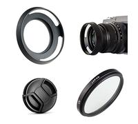 Ensemble d'accessoires pour appareil photo sans miroir Sony Alpha A6500 A6400 A6300 A6100 A6000 avec objectif 16-50 mm avec pare-soleil en métal, filtre UV, bouchon d'objectif