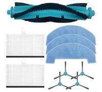 Ensemble d'accessoires pour aspirateur Ultenic D10 comprenant une brosse principale, des brosses latérales, un filtre et un chiffon pour le nettoyage multi-sols (A)