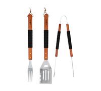 ENSEMBLE D'ACCESSOIRES POUR BARBECUE, MANCHE EN BOIS, 3 PIÈCES - W-99845