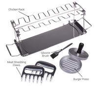 Ensemble d'accessoires pour barbecue Valiant | presse à hamburger, porte-poul...