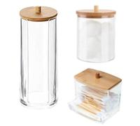 Ensemble d'accessoires pour boules de coton, cotons-tiges, tampons ronds en coton, organisateur de maquillage, pot d'apothicaire (lot G)