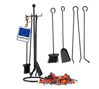 Ensemble d'accessoires pour cheminée, kit complet 24 L, en acier revêtu.