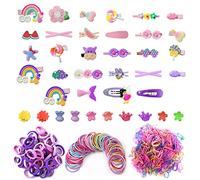 Ensemble d'accessoires pour cheveux 638 pièces, couvre-chefs pour filles, bandeaux en caoutchouc élastiques, barrettes à pression pour enfants, pour enfants.