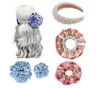 Ensemble d'accessoires pour cheveux femme 6 chouchous bandeaux élastiques et pinces