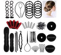 Ensemble d'accessoires pour cheveux - INF - 25 paquets - Épingles à cheveux - Élastiques - Outils de tressage