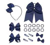 Ensemble d'accessoires pour cheveux pour uniforme de cheveux, serre-tête, pinces à cheveux, nœuds Korker bouclés pour petites filles d'école