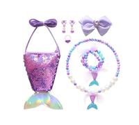 Ensemble d'accessoires pour filles, sac à main, pince à cheveux, collier, boucles d'oreilles et bague, costumes d'Halloween, taille unique, Plastique