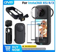 Ensemble d'accessoires pour Insta360 X3 X4 X5 : Protection d'objectif, protection d'écran, sac de rangement, étui en silicone, capuchon d'objectif, cadre de protection Insta 360 Set 6