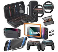 Ensemble d'accessoires pour Nintendo Switch 2, 16 en 1 : étui de transport, 2 protecteurs d'écran, volant, poignée pour manette Joycon, coque de protection pour console d'accueil, etc. Kit de jeu