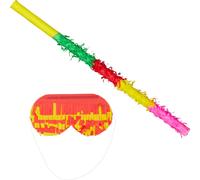 Pinata accessoires de fête bâton et masque multicolore réutilisable 80 g