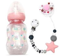 Ensemble d'accessoires pour poupée de bébé, 3 pièces, comprend des biberons, une sucette magnétique et une chaîne de sucette, ensemble jouets d'alimentation pour accessoires Bo