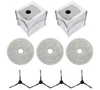 Ensemble d'accessoires pour robot aspirateur avec 3 serpillères, 4 brosses latérales, 2 sacs à poussière, kit de nettoyage pour ECOVACS pour mini aspirateur Deebot