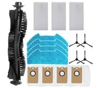 Ensemble d'accessoires pour robot aspirateur Vozascly R10 avec brosse principale, plusieurs filtres, lingettes serpillères, sacs à poussière et brosses latérales pour un nettoyage efficace du sol