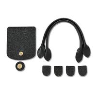 Ensemble d'accessoires pour sac patchwork au crochet avec fermeture magnétique et composants amovibles en plusieurs couleurs, Noir/blanc, As the pic show