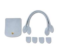 Ensemble d'accessoires pour sac patchwork au crochet avec fermeture magnétique et composants amovibles en plusieurs couleurs, Bleu, As the pic show