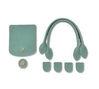 Ensemble d'accessoires pour sac patchwork au crochet avec fermeture magnétique et composants amovibles en plusieurs couleurs, Gris/vert, As the pic show