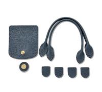 Ensemble d'accessoires pour sac patchwork au crochet avec fermeture magnétique et composants amovibles en plusieurs couleurs, Bleu roi, As the pic show