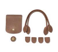 Ensemble d'accessoires pour sac patchwork au crochet avec fermeture magnétique et composants amovibles en plusieurs couleurs, Couleur cognac, As the pic show