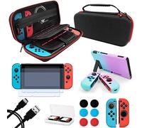 Ensemble d'accessoires pour Switch 9 en 1, étui de transport pour Nintendo Switch, coque de protection/Joy-Con/capuchon analogique/étui pour cartes, protecteur d'écran, câble et plus encore