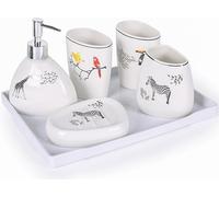 Ensemble d'Accessoires Salle de Bain 6 Pièces en Céramique Vendos85