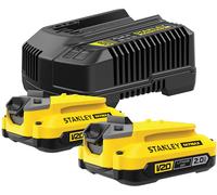 Ensemble d'accessoires Stanley Starter Set V20; 18 V; 2x2,0 Ah + Chargeur