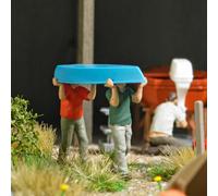 Ensemble D'Action : 2 Hommes Portant Un Bateau HO/OO Échelle - Busch 79817