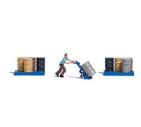 Ensemble D'Action: Camion À Baril Figurine Incluse HO/OO Échelle Busch 7842