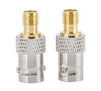 Ensemble D'adaptateurs BNC vers SMA, 2 Pièces, Connecteur Coaxial RF de Haute qualité pour Connexion D'antenne, Noyau en Cuivre plaqué Or 50Ω