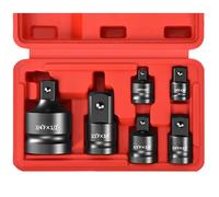 Ensemble d'adaptateurs de convertisseur réducteur 1/4 3/8 1/2 3/4 pour les Conversions de pilotes à percussion avec mallette de rangement, Kit de clé à chocs, outils mécaniques 6pcs